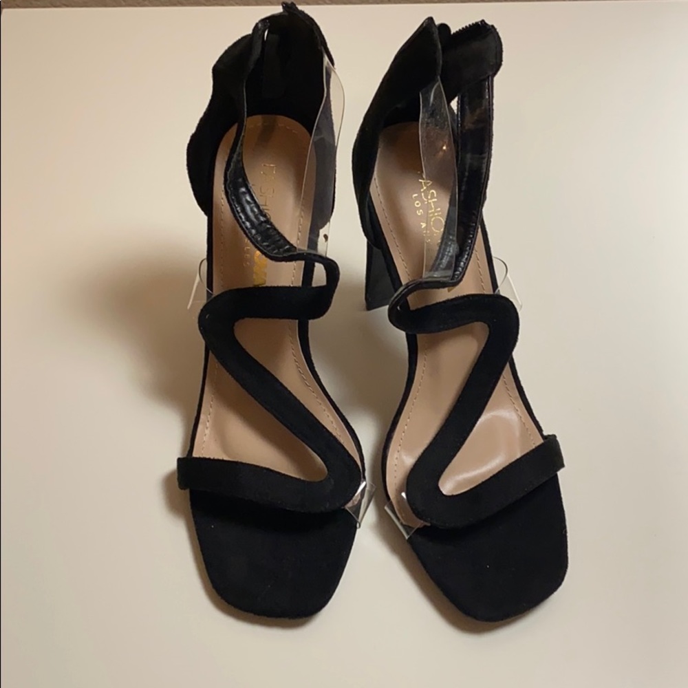 Black velvet heels